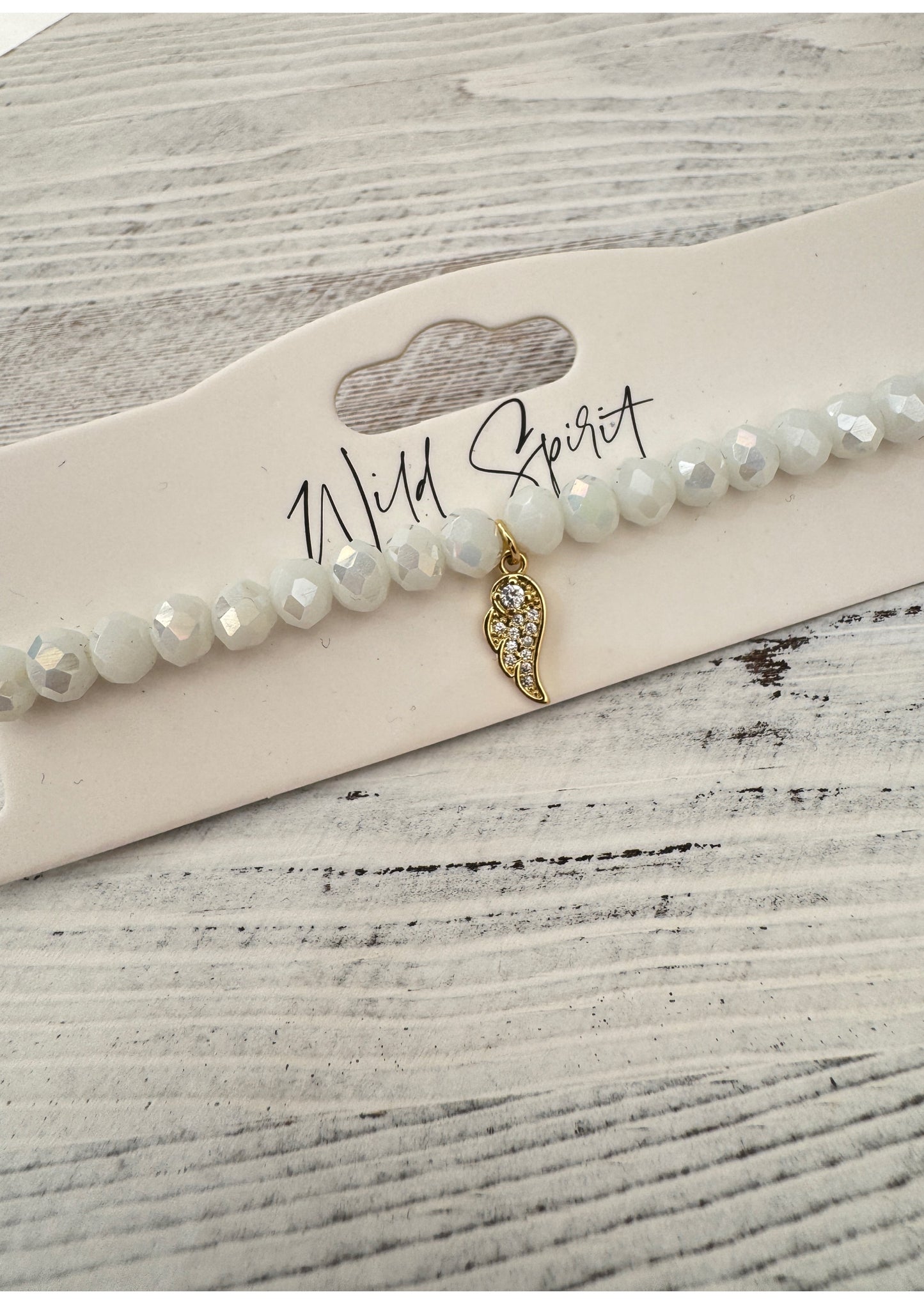 White Wing Twilight Charm Bracelet
