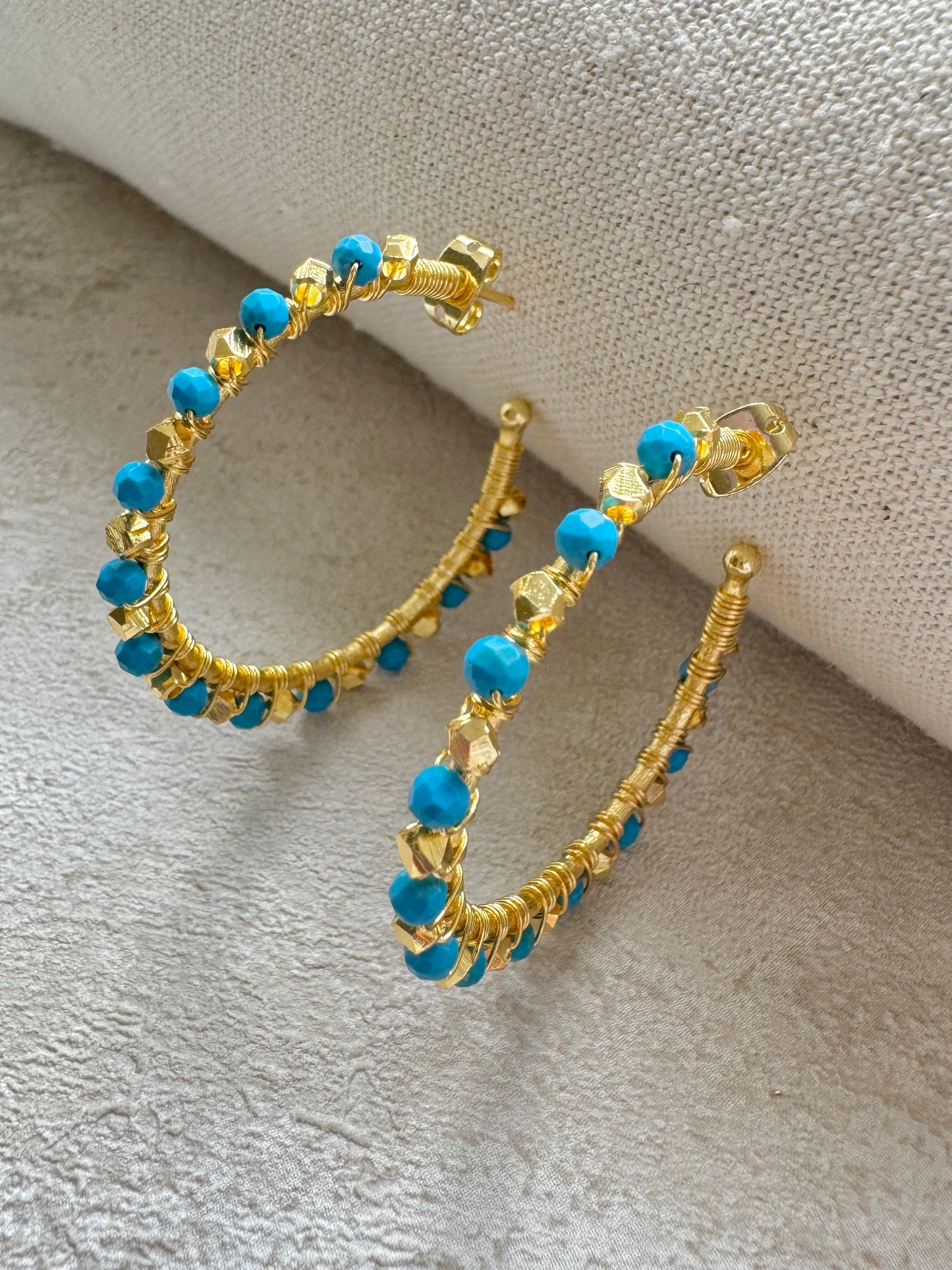 The Blue Cosmic Hoop Earrings
