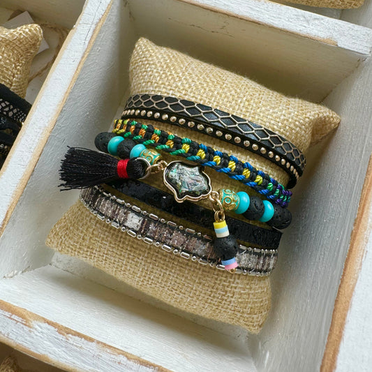 Black Kasia Boho Cuff