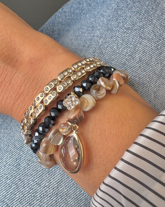 Navy Clover Twilight Charm Bracelet