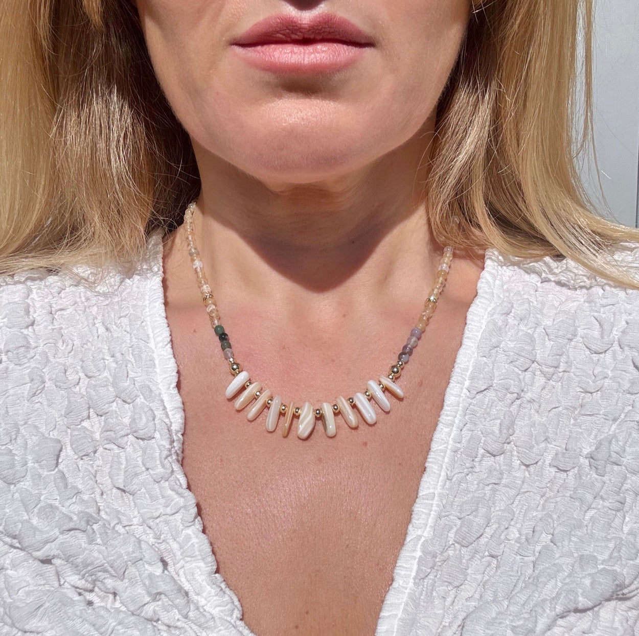 Mika Short Necklace Cream