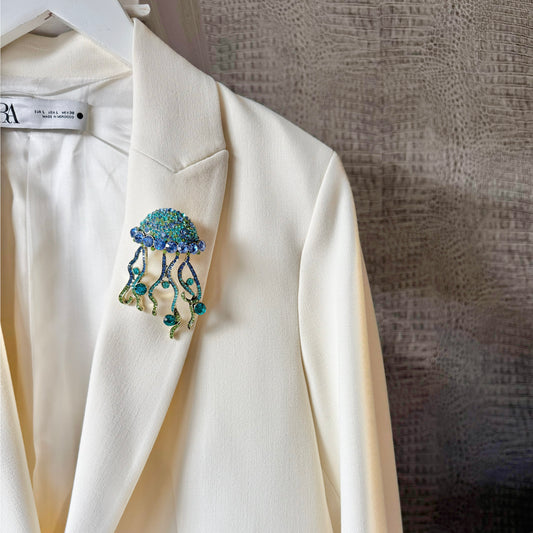 Giant Blue Jellyfish Brooch