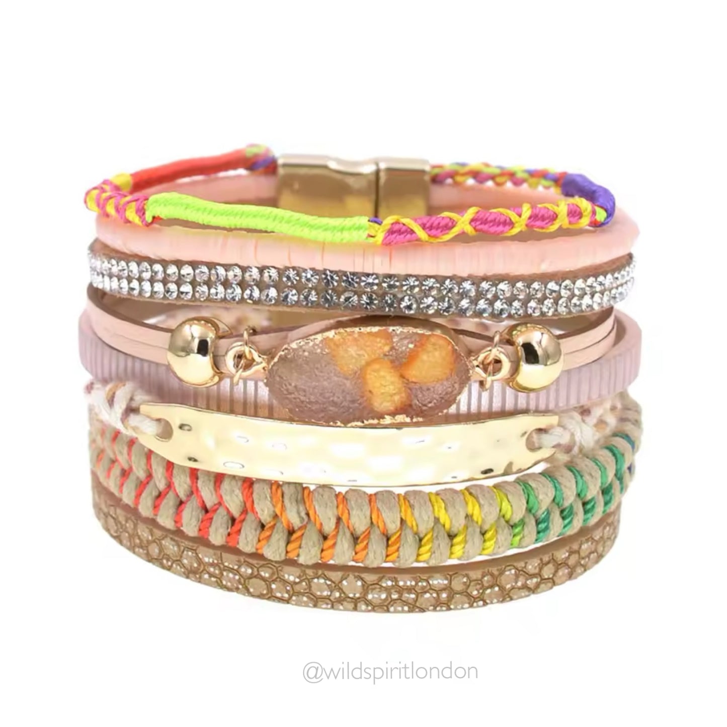 Blush Fiesta Boho Cuff Bracelet