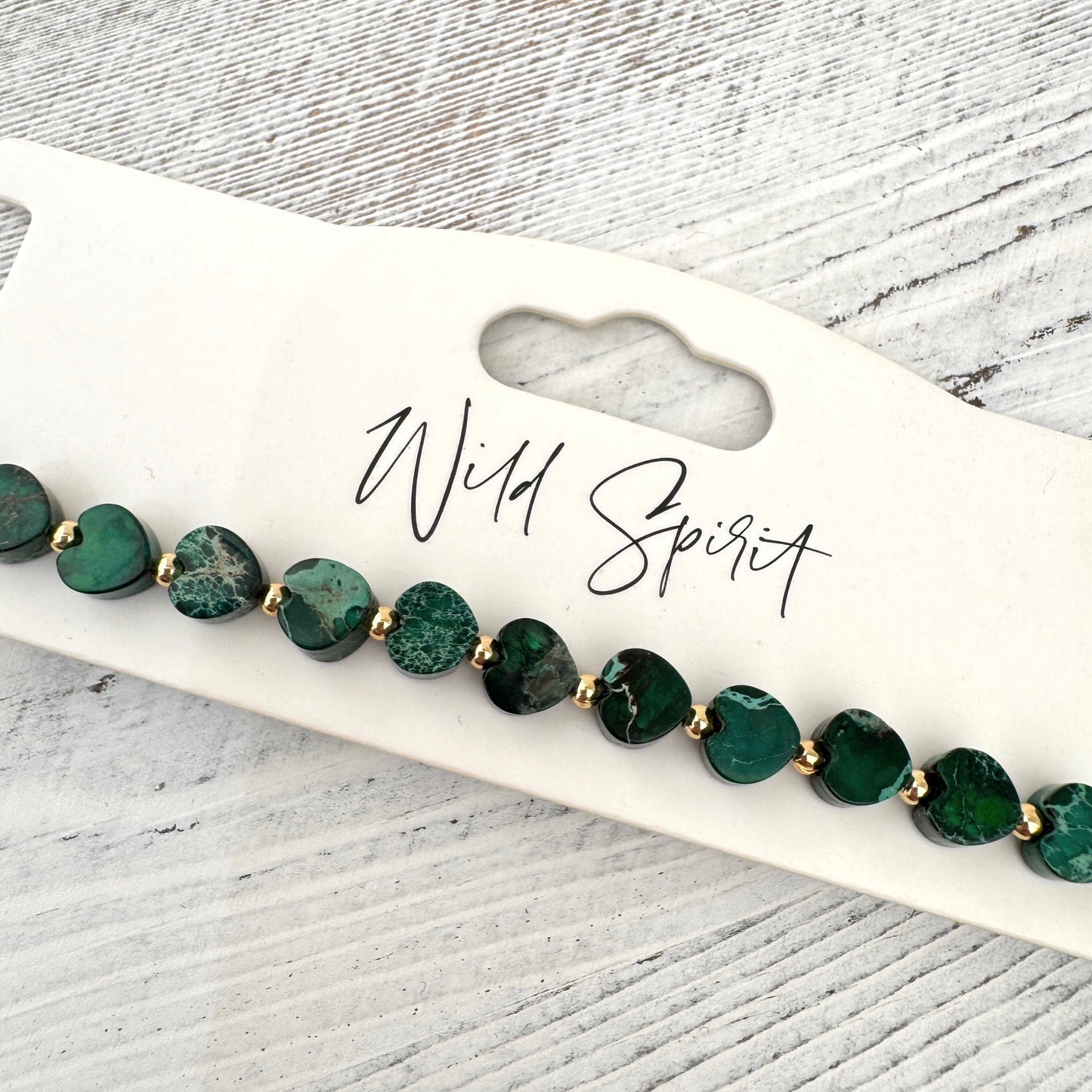 The Green Jasper Mini Heart Bracelet