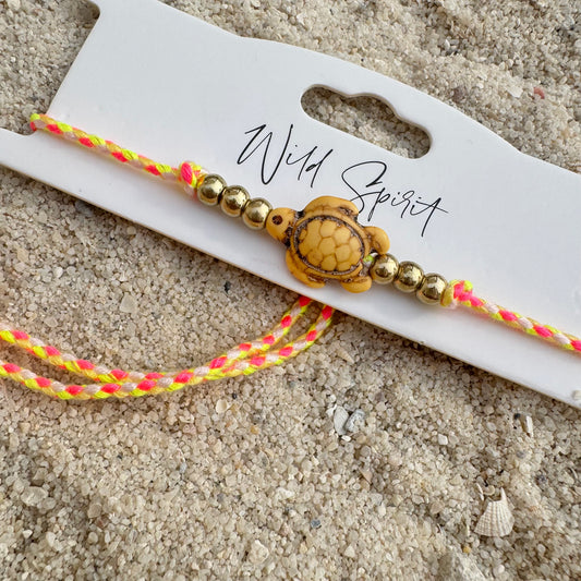 Yellow Turtle Anklet/Bracelet (Pack of 2)