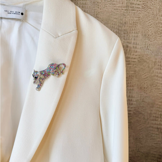 Rainbow Cheetah Brooch