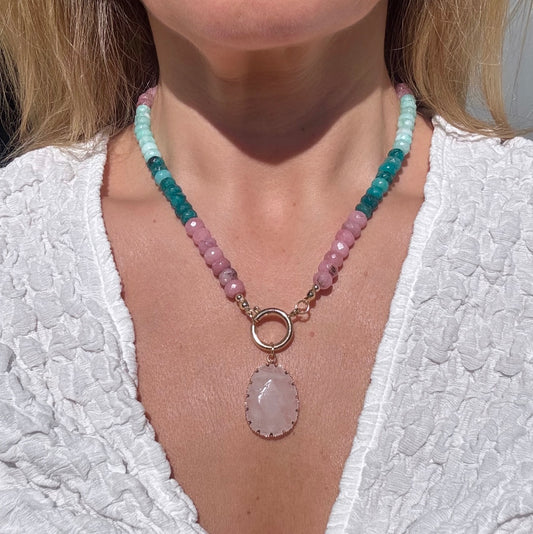 Rose & Amazonite ‘Adele’ Necklace