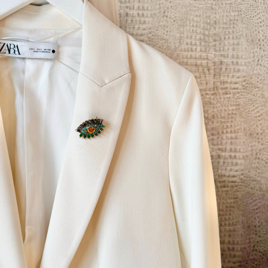 Green Eye of Protection Brooch