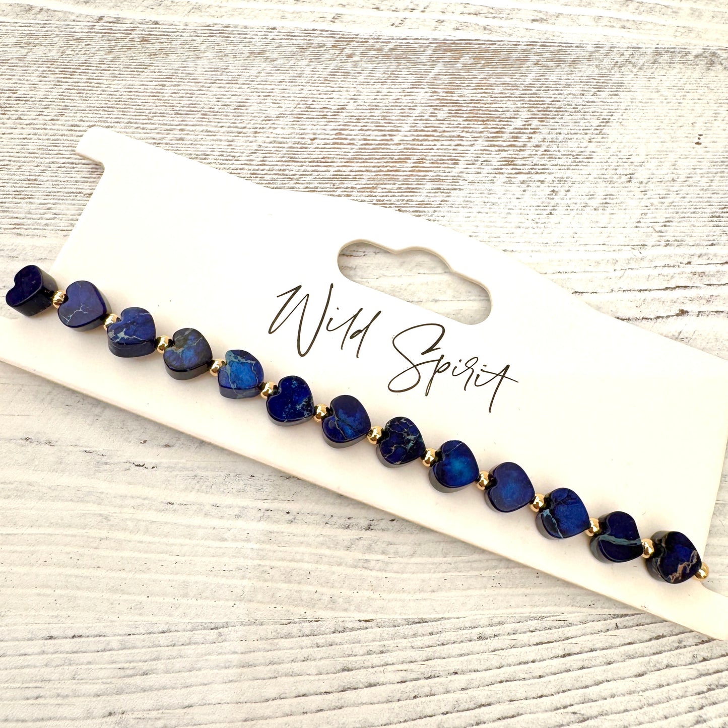 The Navy Jasper Mini Heart Bracelet