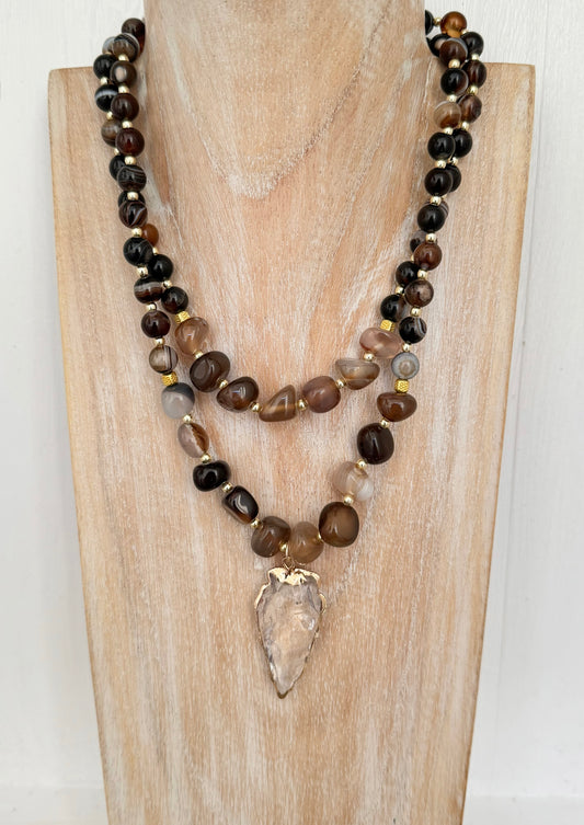 Brown Athena Short Necklace