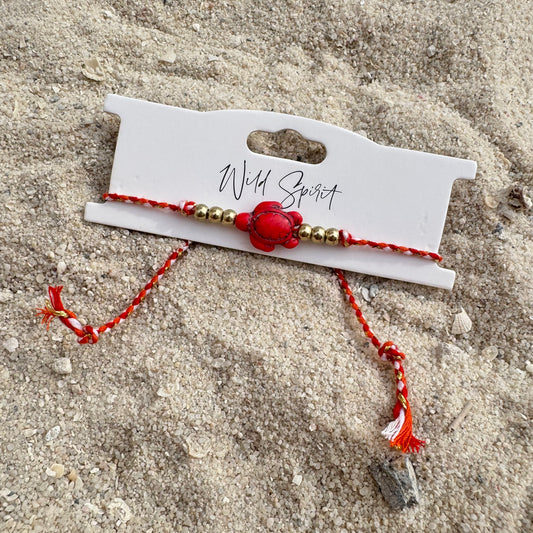 Red Turtle Anklet/Bracelet (Pack of 2)