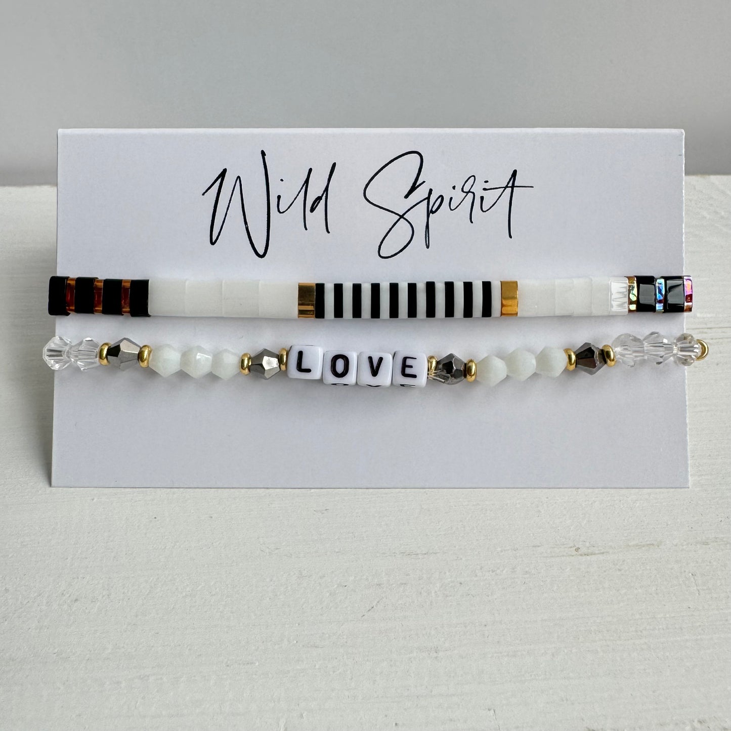 Black LOVE Duo Bracelet Set
