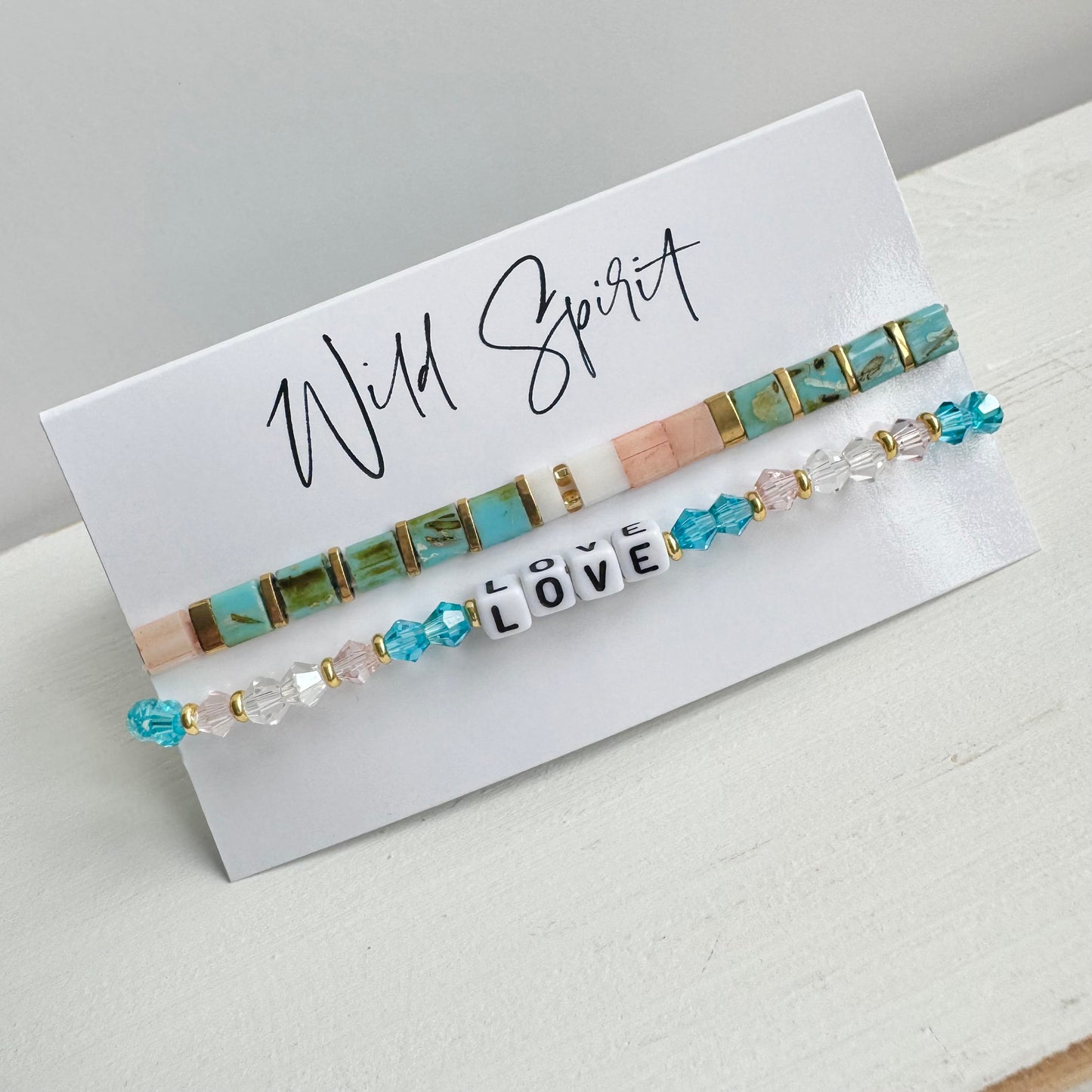 Blue LOVE Duo Bracelet Set