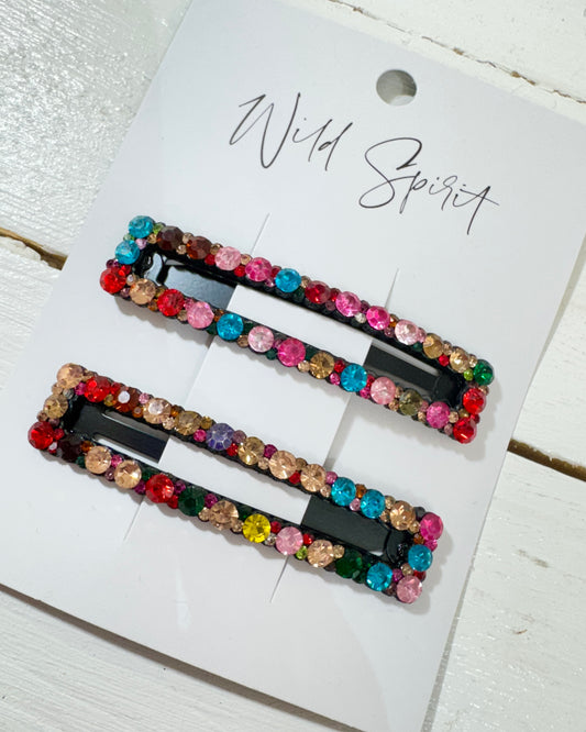 Multicolour Sparkle Gift Set of 2 Hair Slides (Pack of 5)