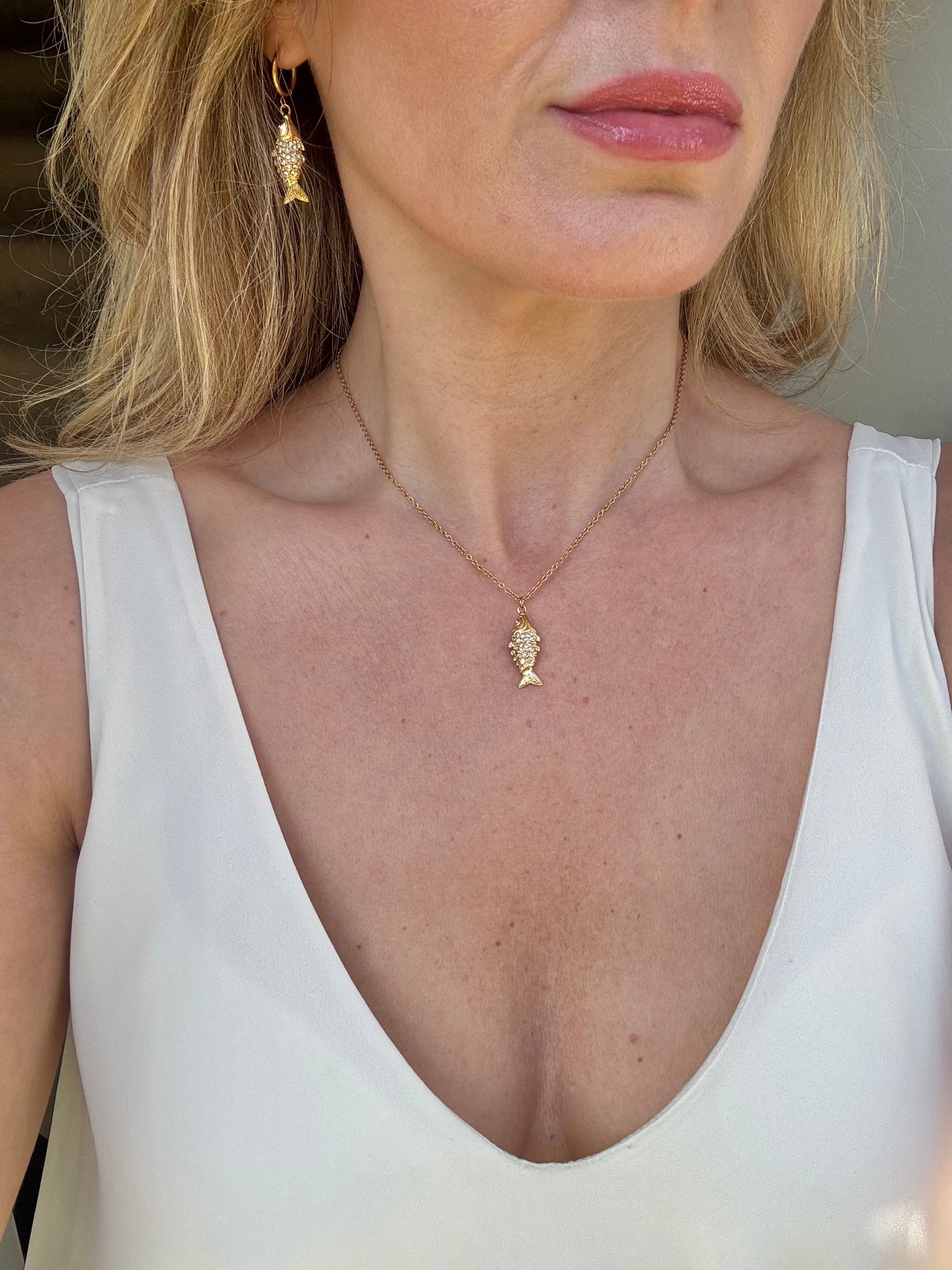 The Shimmerfish Gold Plated Waterproof Gold Earrings