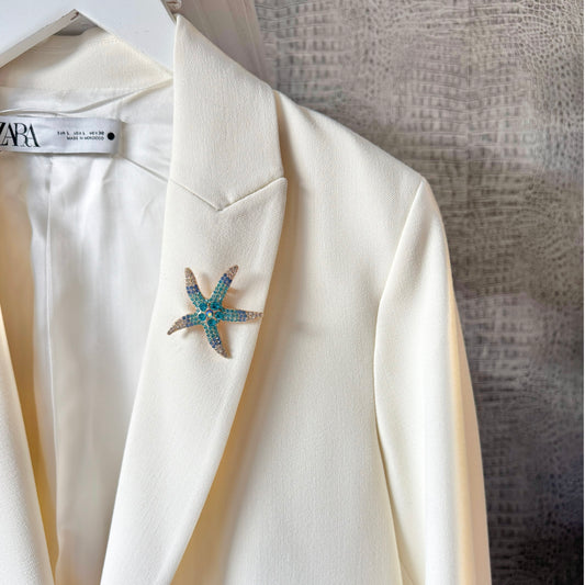 Blue Starfish Brooch