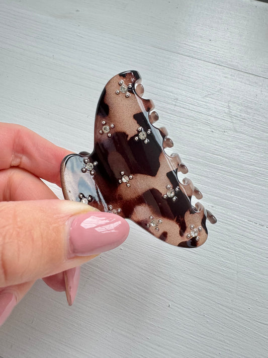 Animal Print Diamanté Hair Claw (Pack of 12)