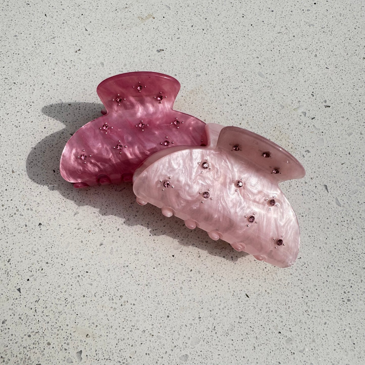 Pink Diamanté Hair Claw (Pack of 6)