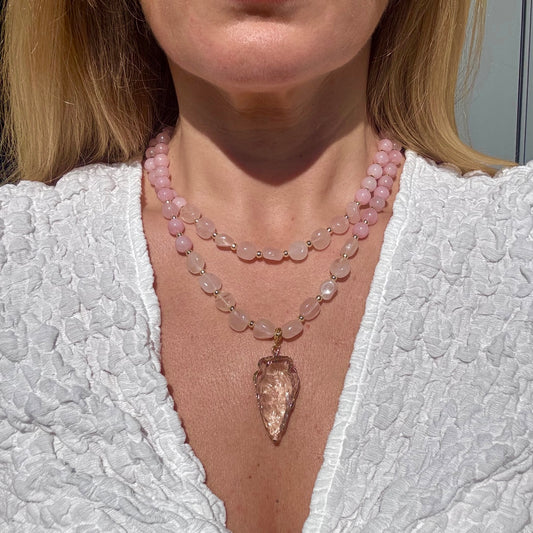 Rose Quartz Athena Necklace