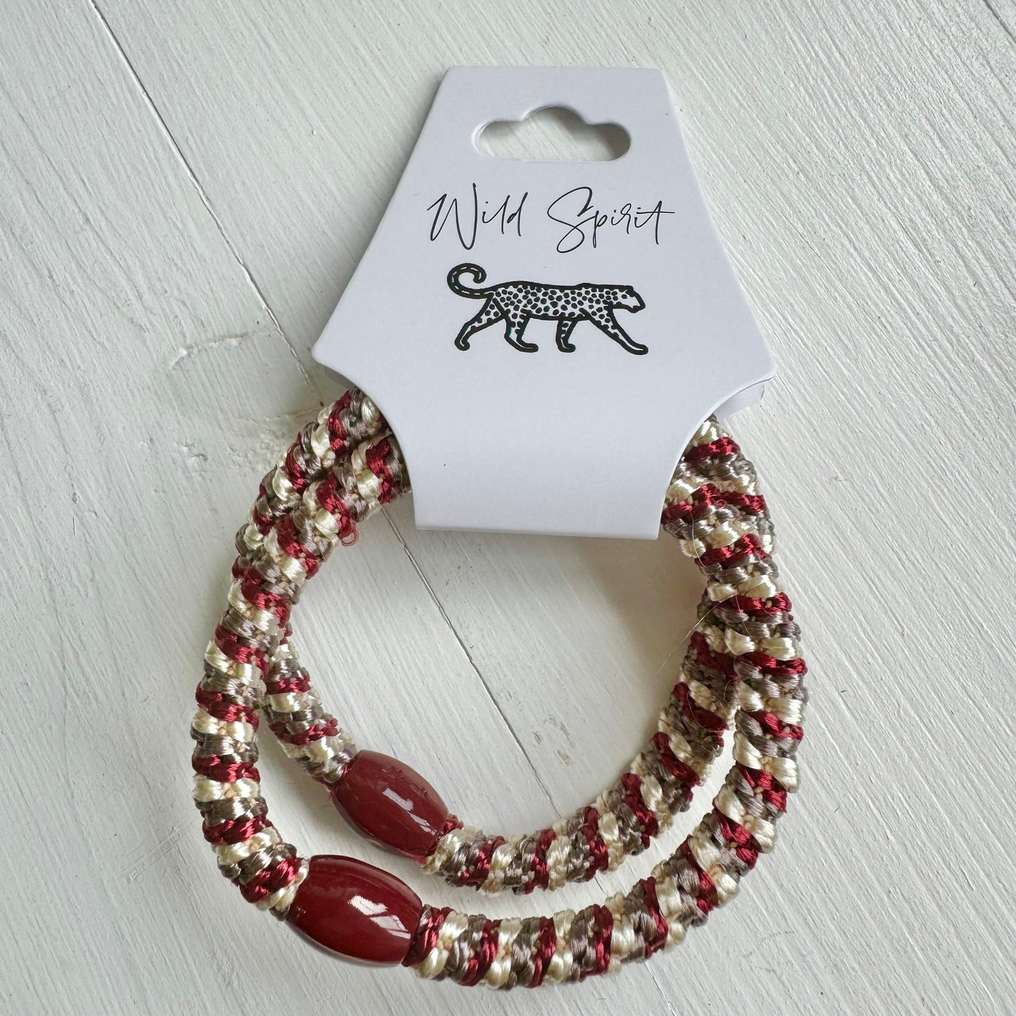 Burgundy & Cream Twisty Bobbles