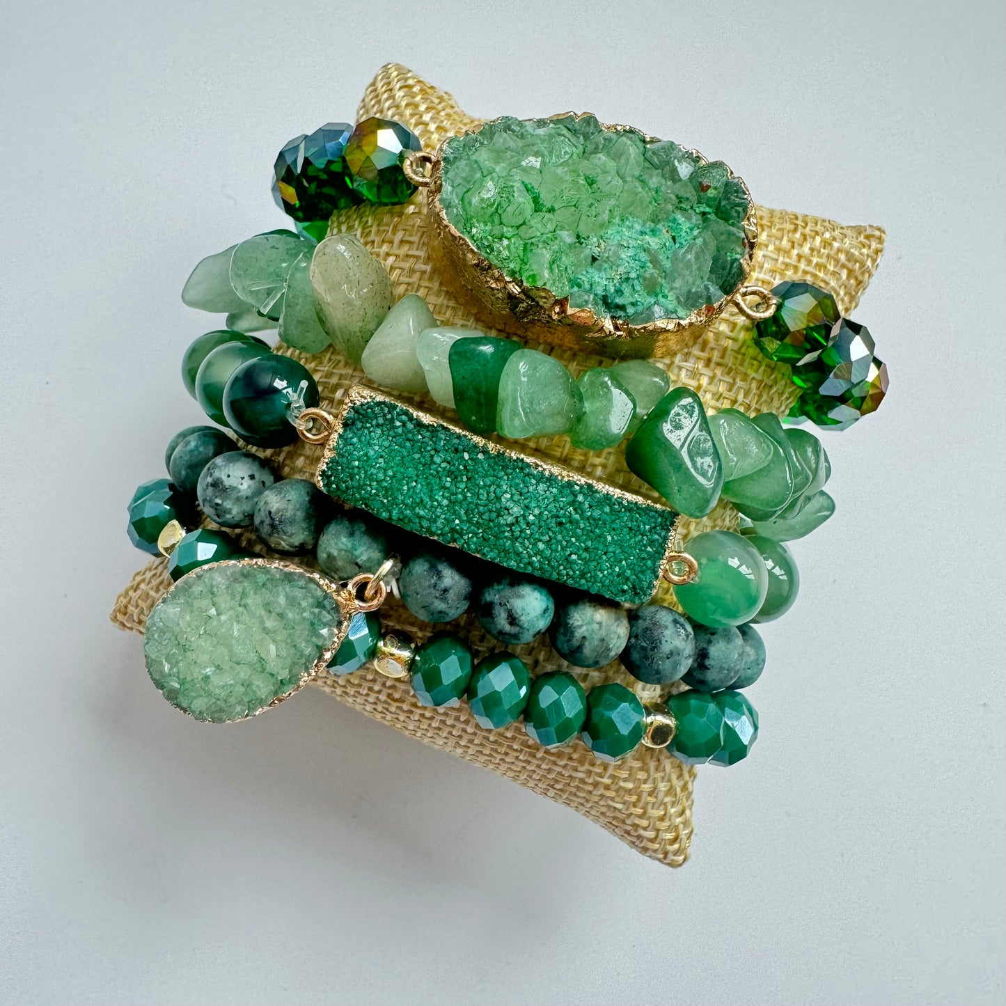 Emerald Stack of 5 Bracelets