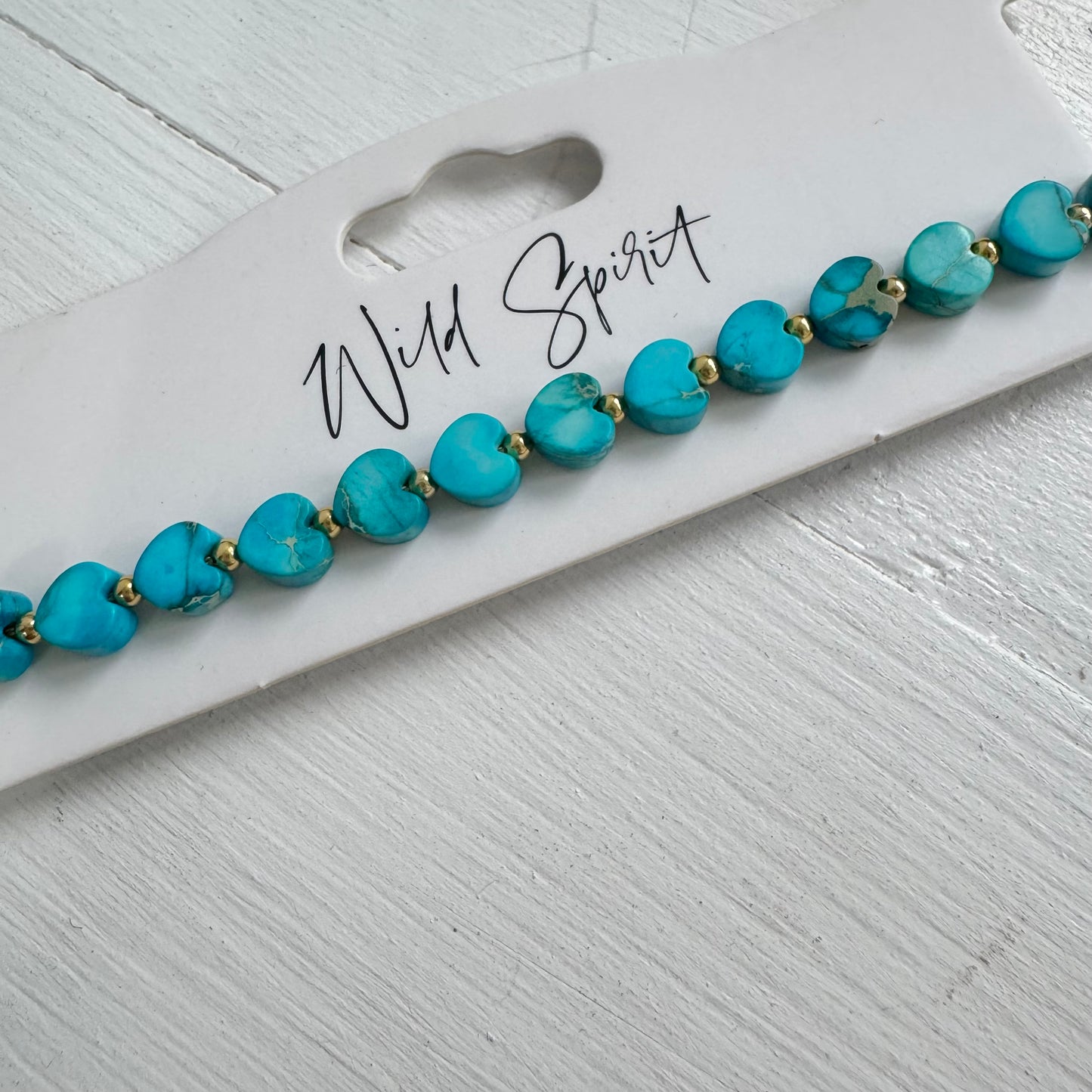 Blue Jasper Mini Heart Bracelet