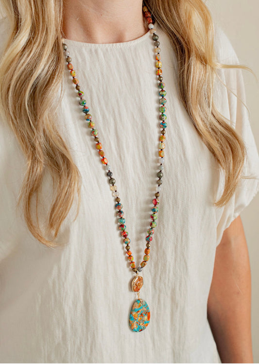 The Orange Jasper Long Necklace