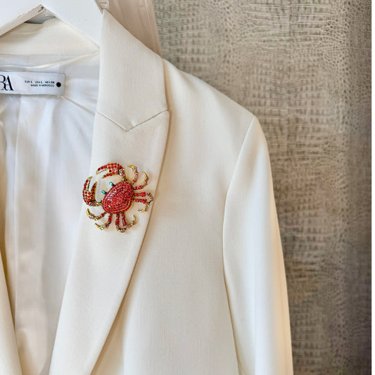 Big Red Crab Brooch