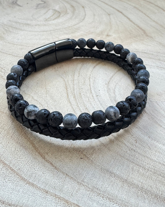 Men’s Black Lava Bali Bracelet