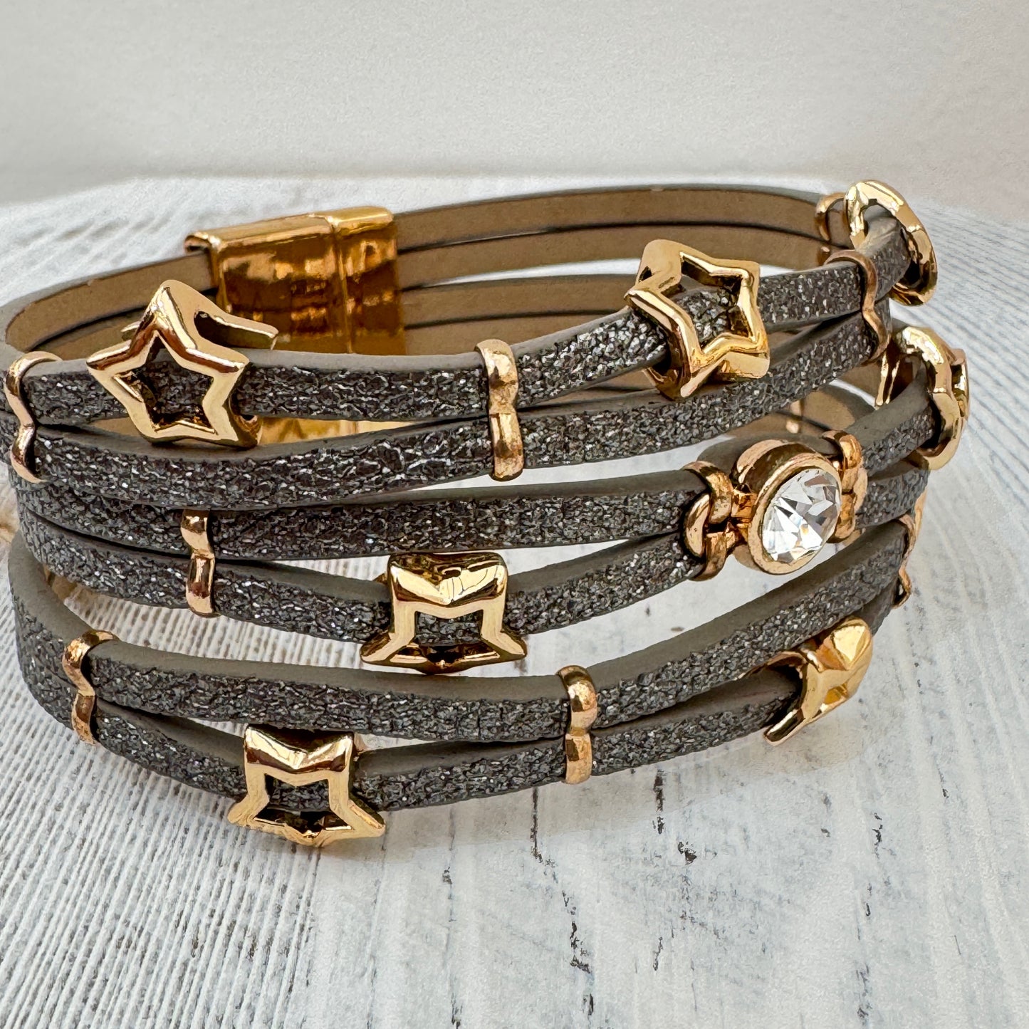 The Grey Starlight Boho Cuff (Pre-Order Del mid Aug)