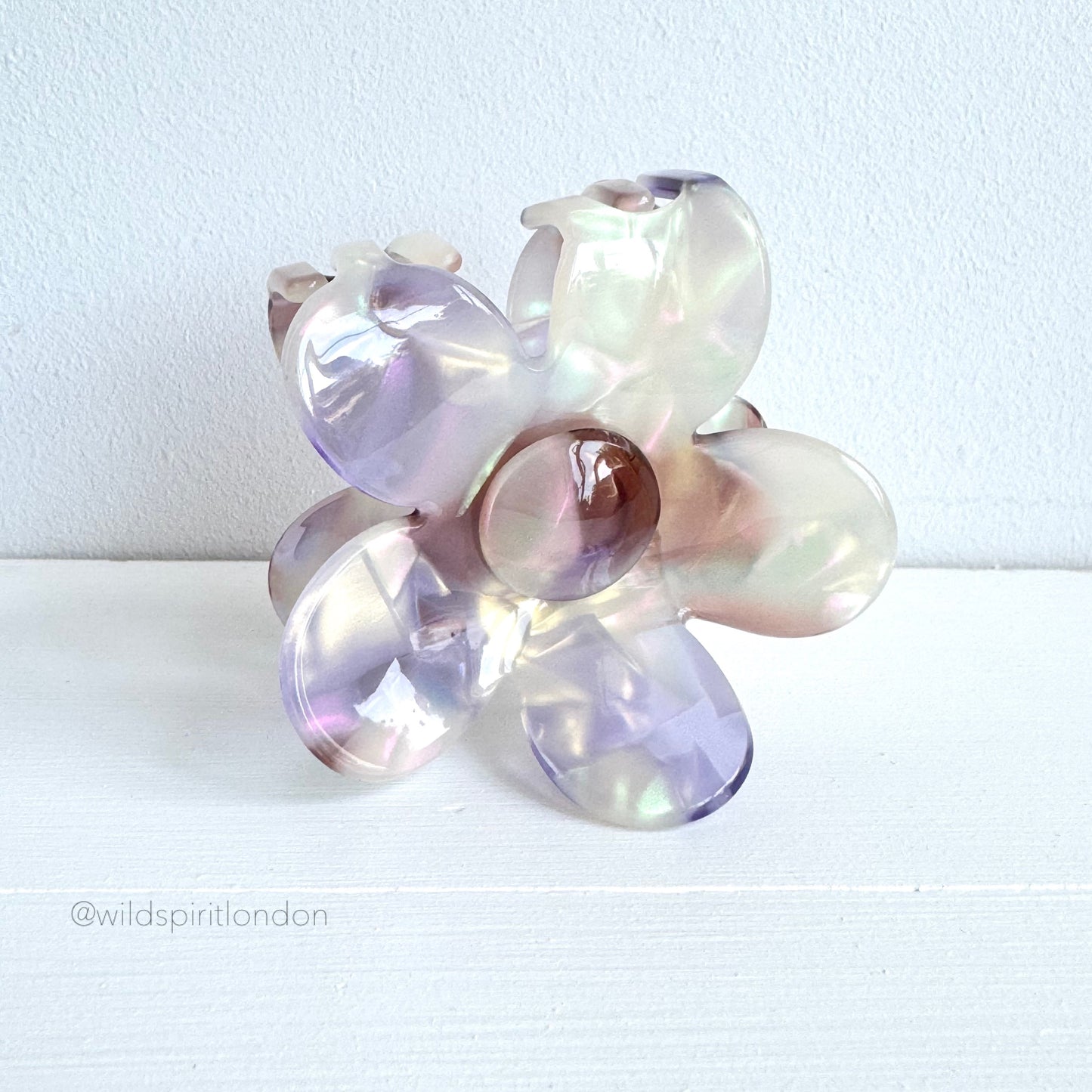 Large Marble Mix Daisy Hair Claw (Pack of 6)