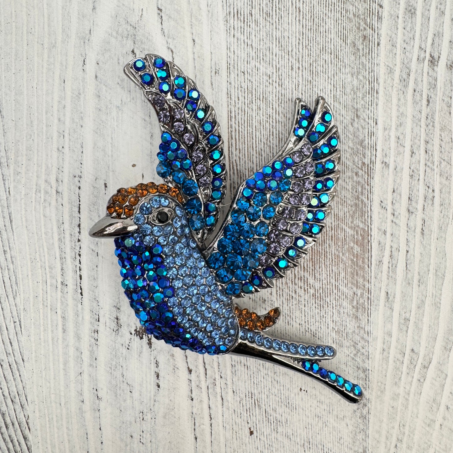 The Giant Soaring Bird Brooch - Blue