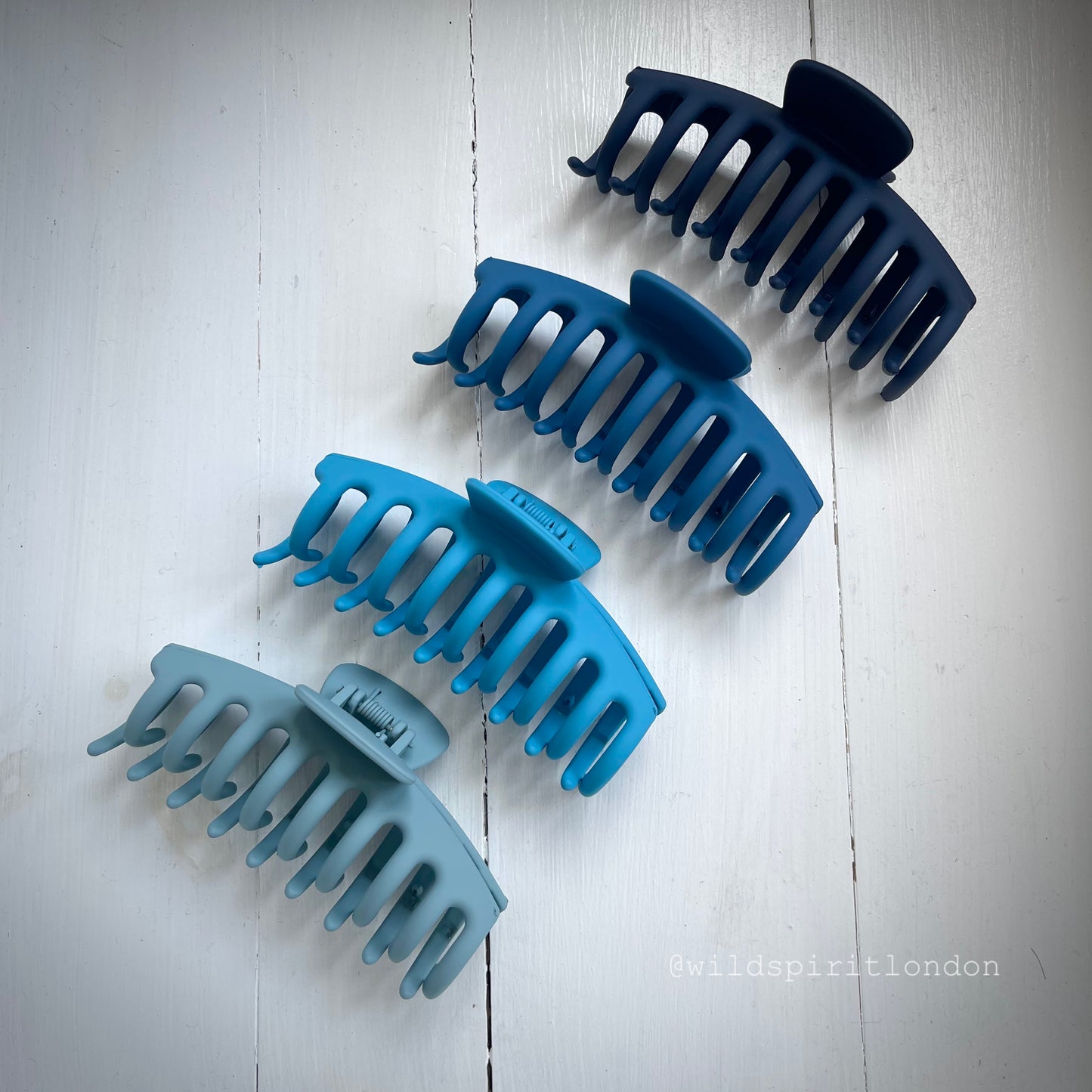 Blue Set of 4 Large Hair Claws