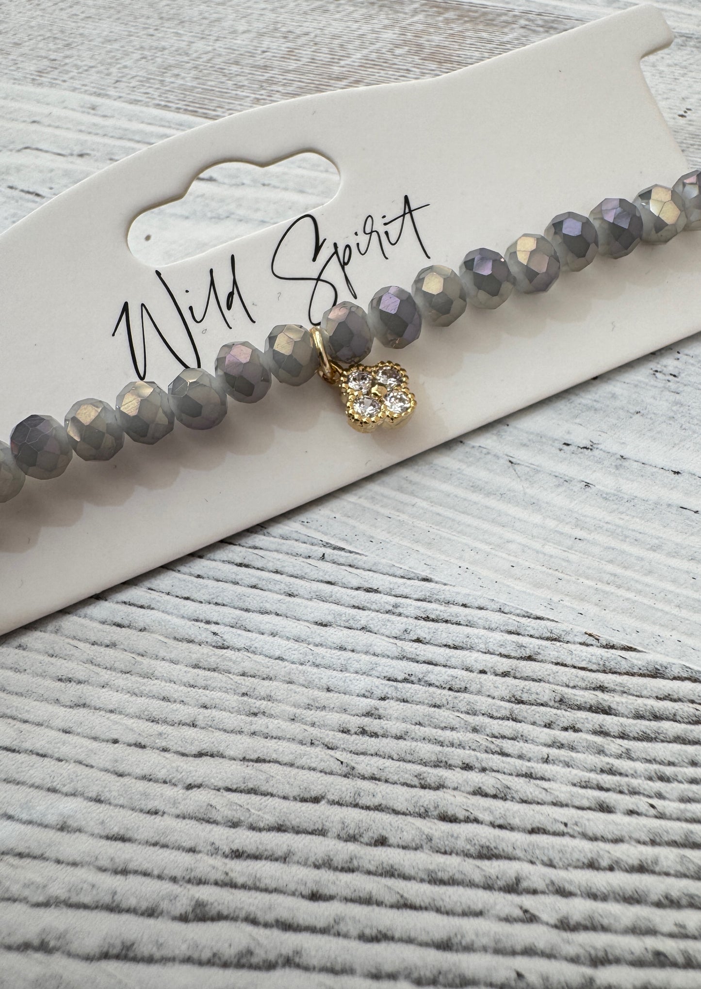Sky Blue Clover Twilight Charm Bracelet