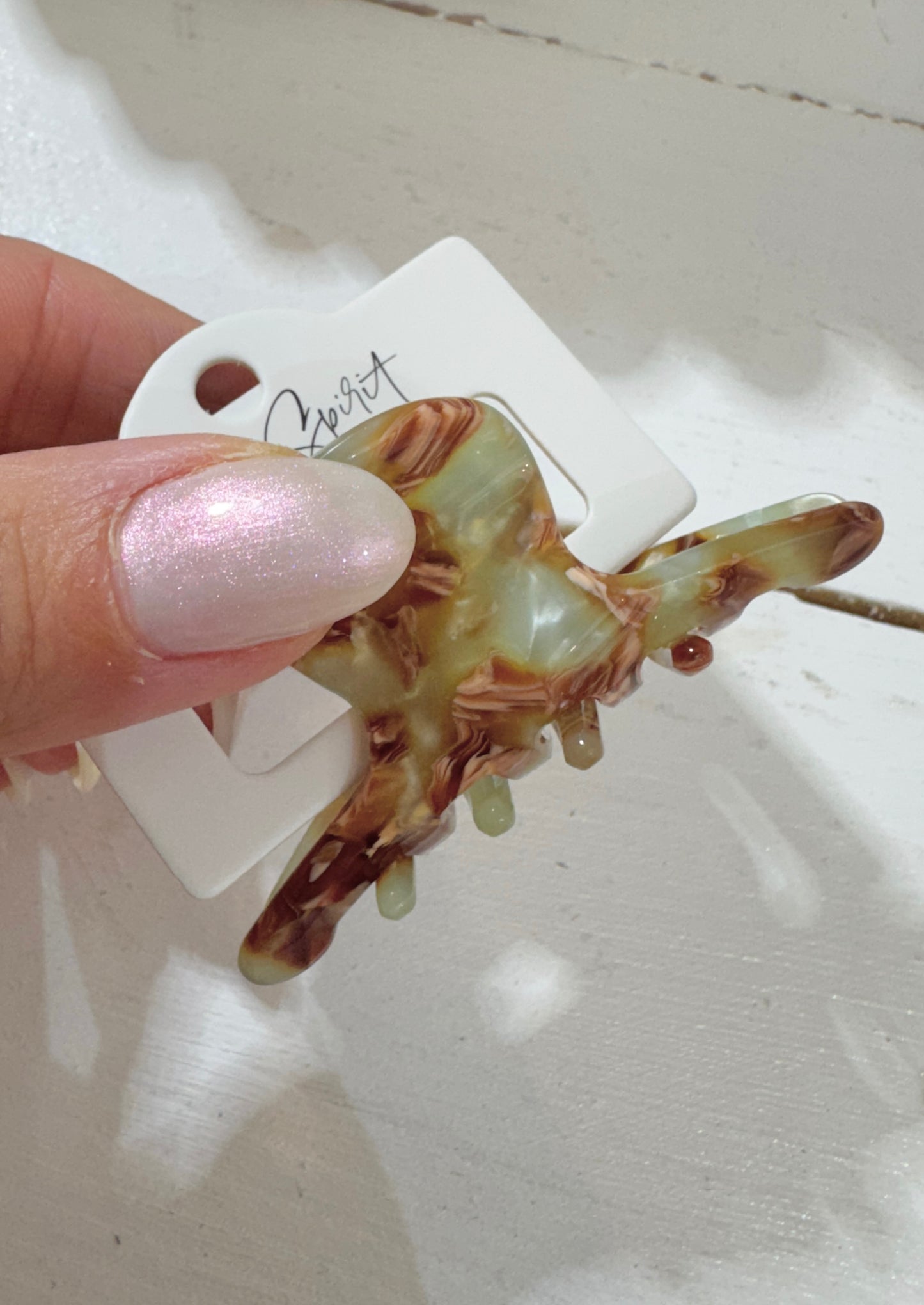 Mint & Brown Hair Clip (Pack of 8)