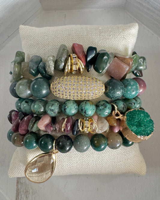 The Forest Natural Stone Bracelet Stack