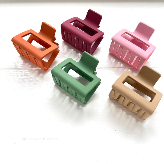 Pack of 5 Small Square Hair Claws - MIX A