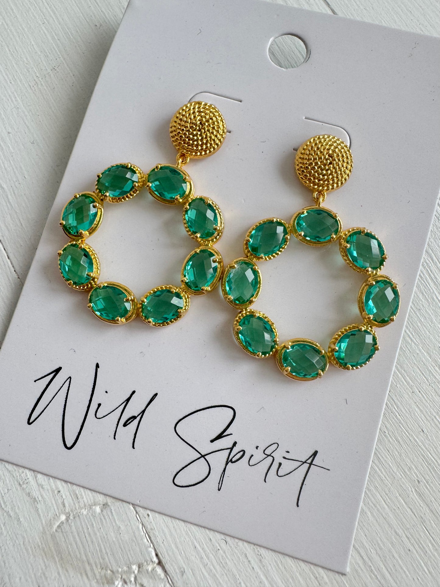 Blue 'Cleo' Sparkly Crystal Drop Earrings