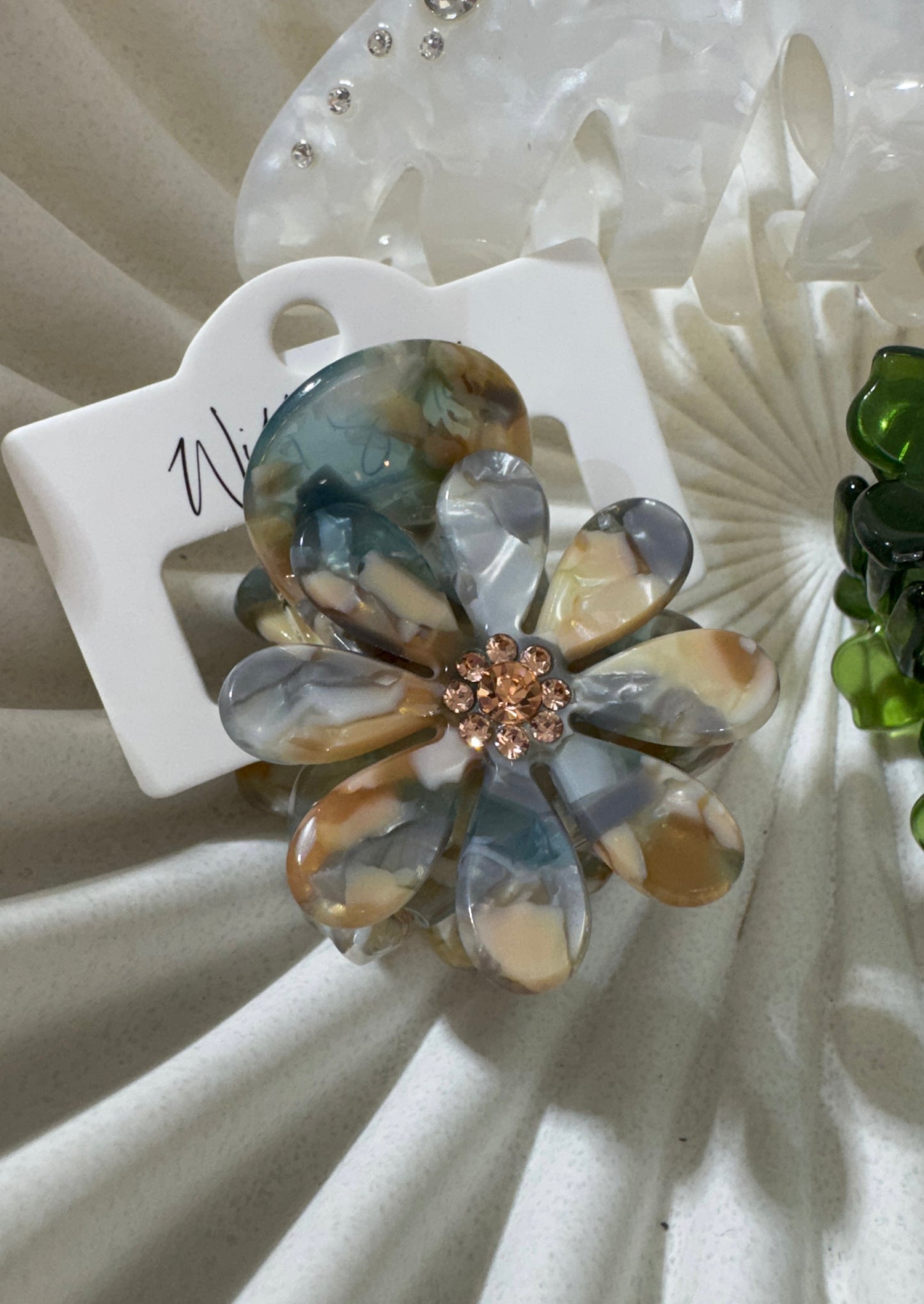 Marble Rhinestone Diamante Clip (6 Pack)