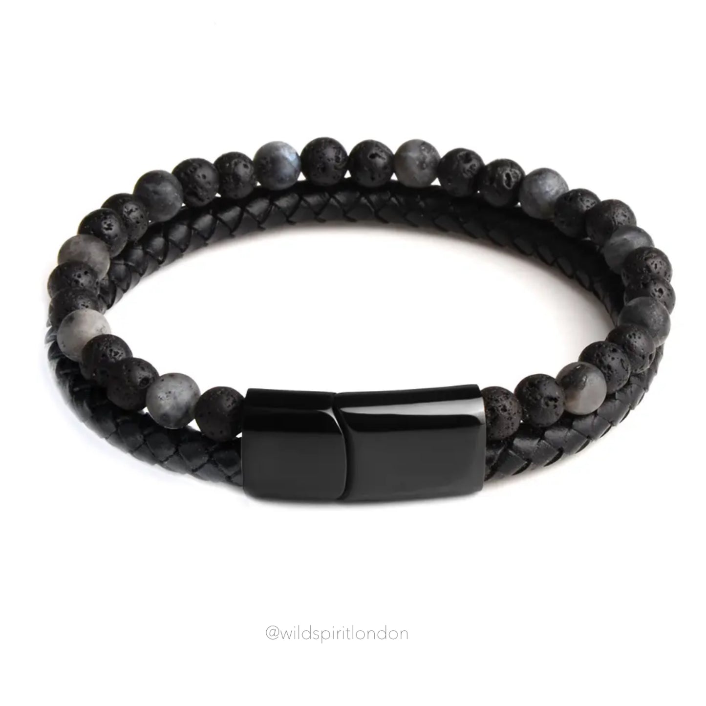 Men’s Bali Leather Stone Mix Bracelet