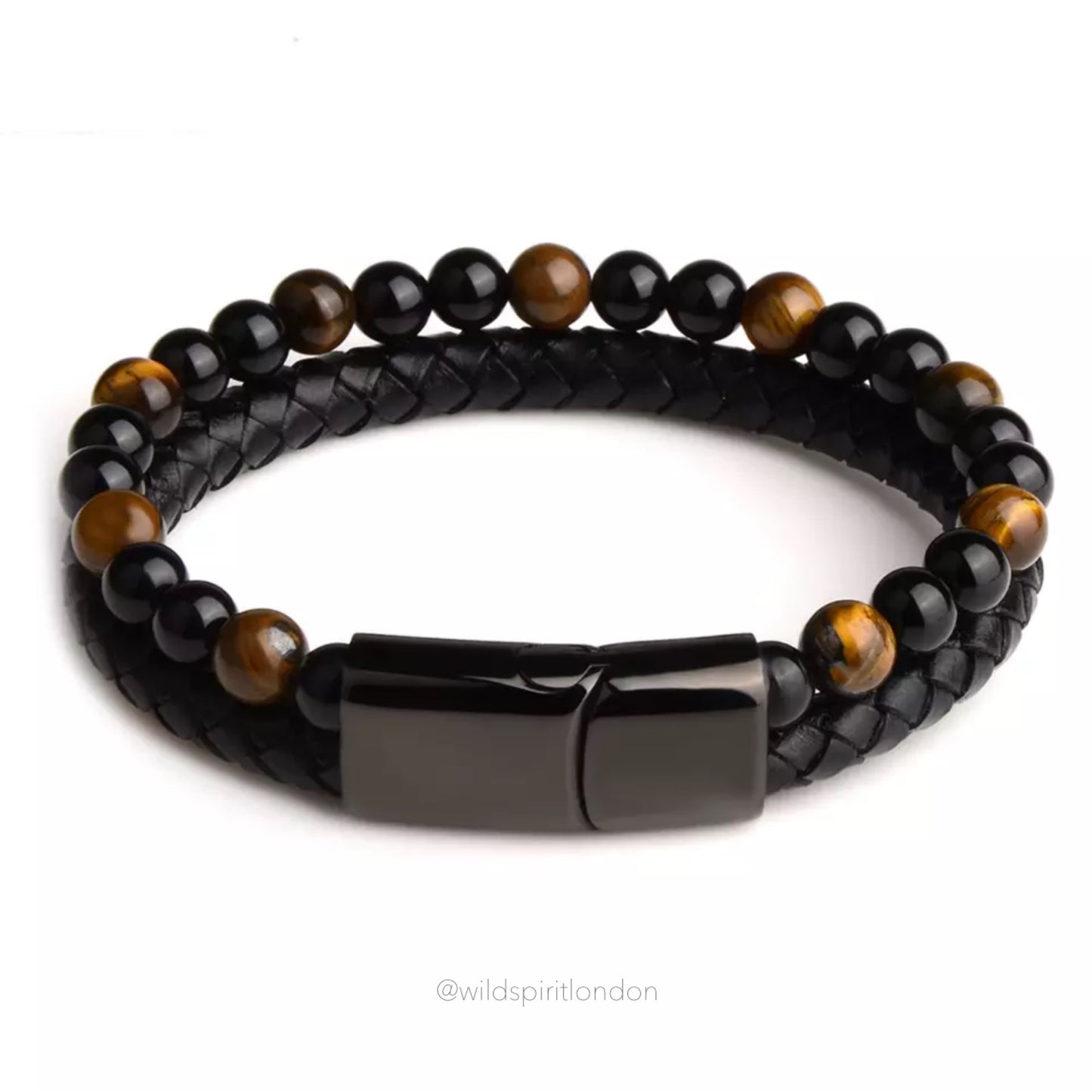 Men’s Bali Leather Stone Mix Bracelet