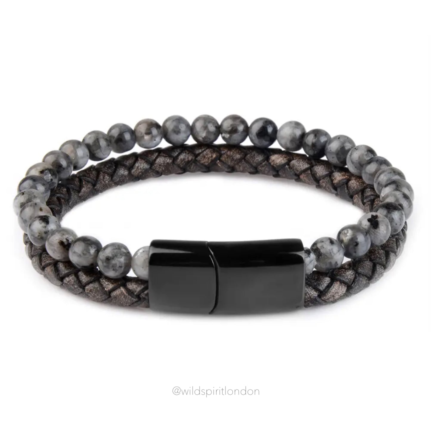 Men’s Bali Leather Stone Mix Bracelet