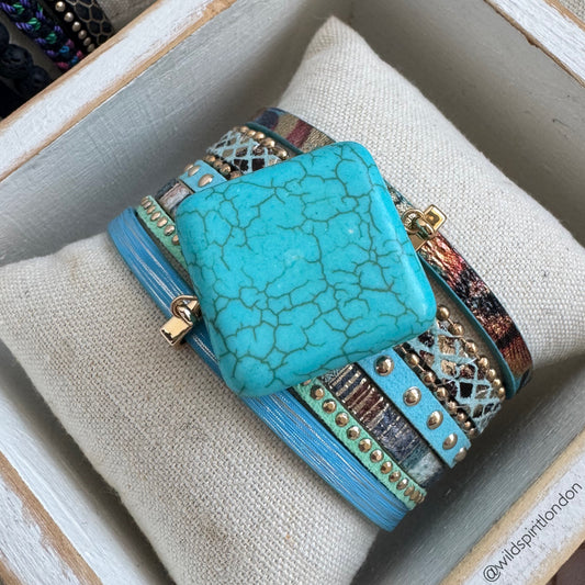 Ella Turquoise Boho Cuff Bracelet