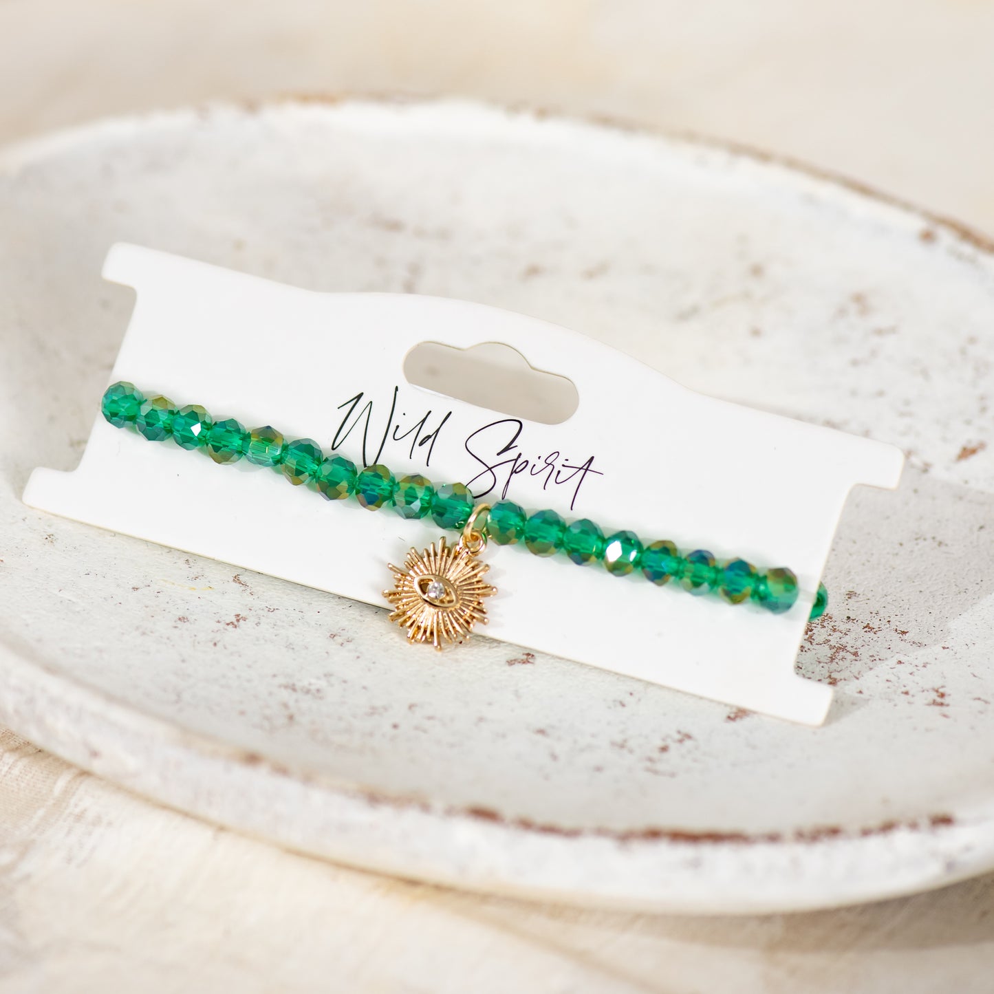 Green Eye Twilight Charm Bracelet