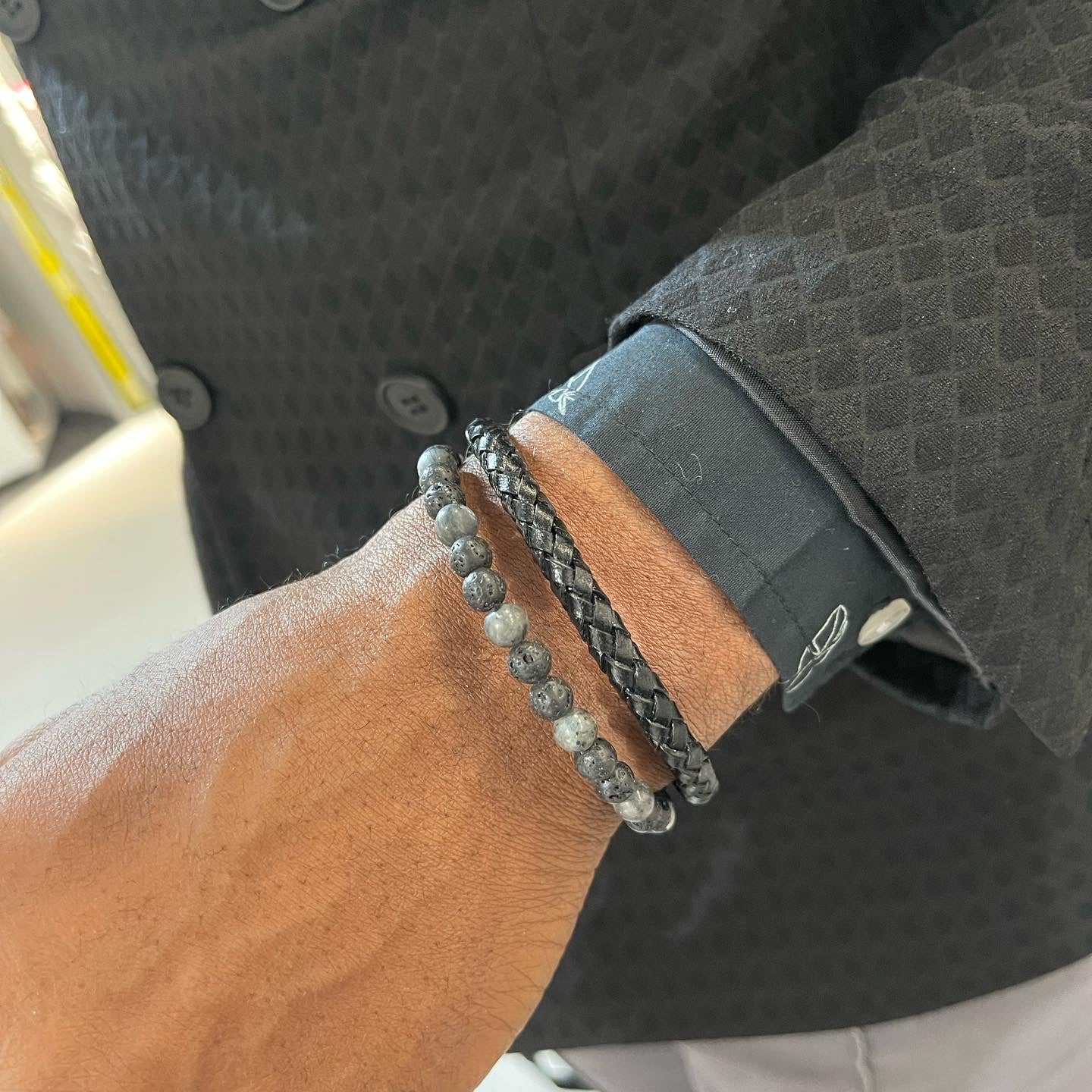 Men’s Bali Leather Stone Mix Bracelet