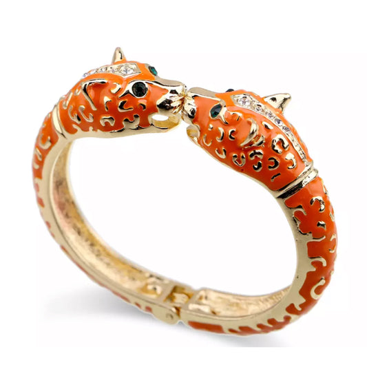 Orange Chunky Leopard Bangle