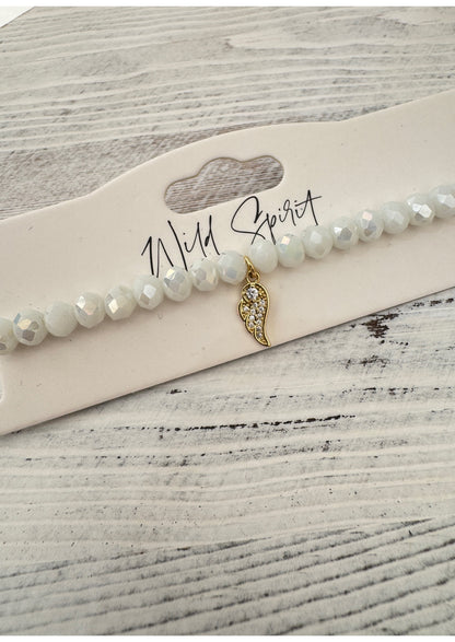 White Wing Twilight Charm Bracelet