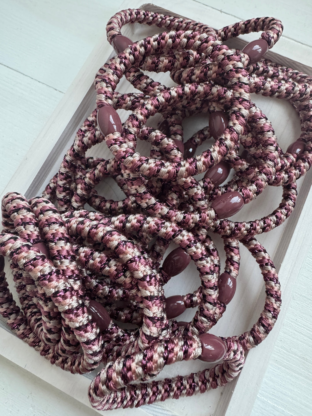 Dusty Pink Twisty Hair Bobbles (10 Pk)