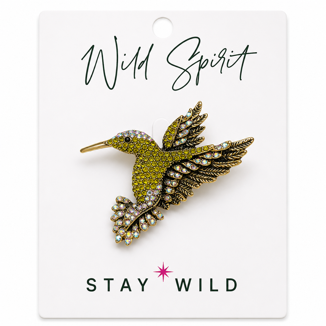 Yellow Hummingbird Brooch