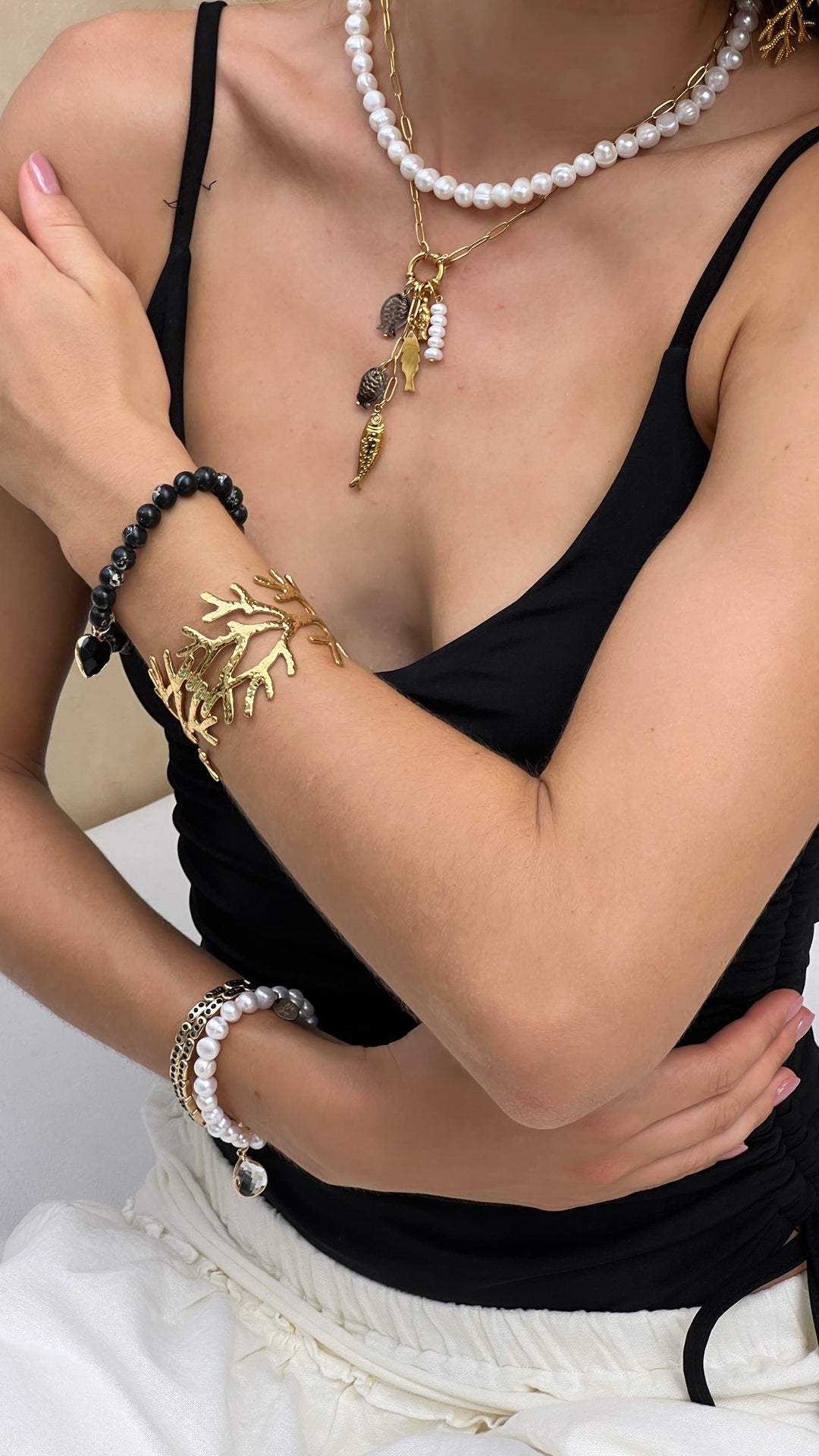 Kai Fish Charm Gold Plated Waterproof Necklace